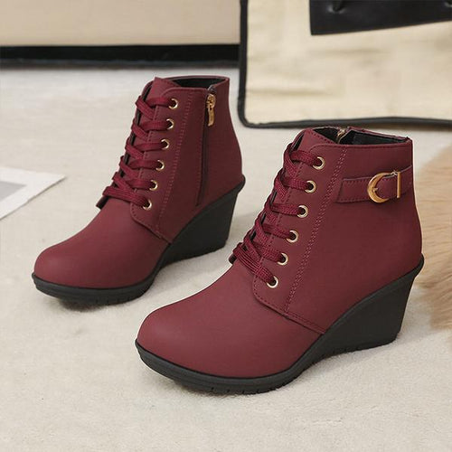 Women's Casual Everyday Lace-Up Wedge Ankle Boots 05328245S