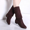 Women's Low Heel Over-the-Knee Boots in Stretchy Velvet Fabric 17825113C