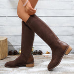 Women's Fashion Patchwork Suede Knee-High Boots 66315118S