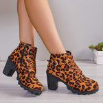 Women's Autumn/Winter Lace-Up Chunky Heel Ankle Boots 10477515C