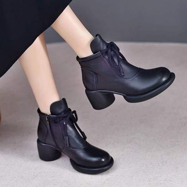 Women's Vintage Chunky Heel Ankle Boots 45756576C