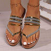 Women's Casual Rhinestone Flip-Toe Slippers 52236717C