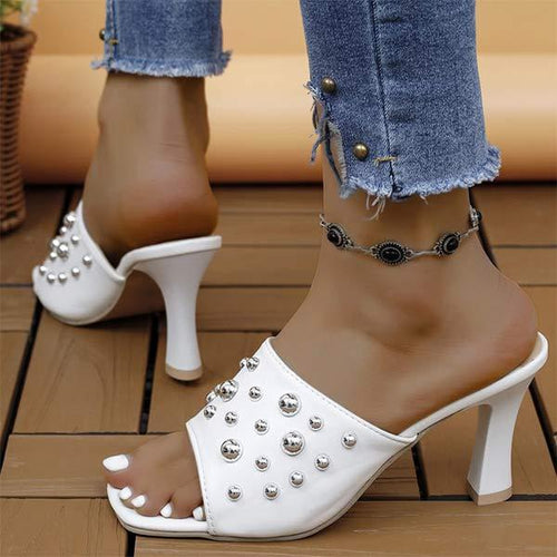 Women's Studded Open Toe Stiletto Slippers 44112468C