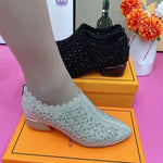 Women's Mesh Rhinestone Breathable Flats 94739853C