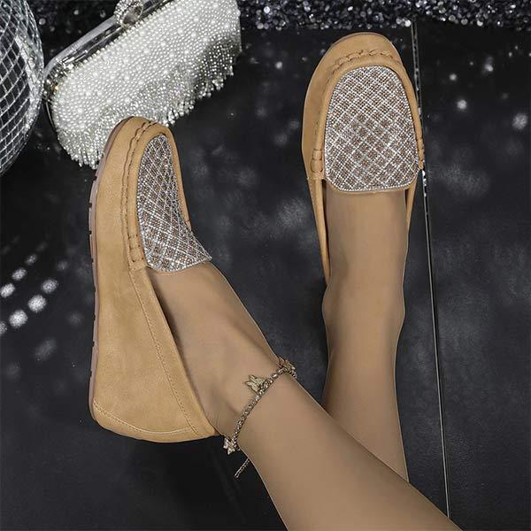 Women's Casual Flat Rhinestone Loafers 55276545C