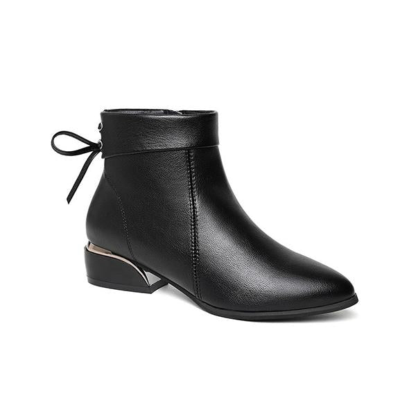 Women's Fashion Bow Low Heel Ankle Boots 21638618S