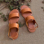 Women's Flat Sandals with Single Band Ankle Strap 72456373C