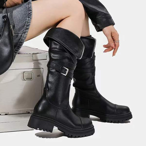 Women's Thick Sole Front Zip High Rider Boots 09067782C