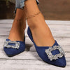 Women's Buckle Rhinestone Pointed Toe Pumps 60096403C