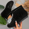 Women's Studded Flat Tassel Ankle Boots 31973226C