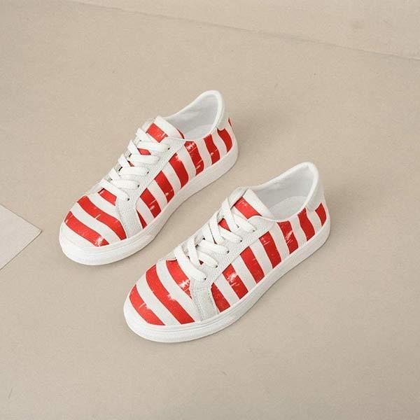 Women's Color Block Low Top Lace Up Canvas Shoes 38423889C