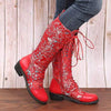 Women's Printed Block Heel Mid-Calf Riding Boots 42519073C