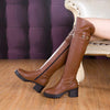 Women's Casual Belt Buckle Thick Heel Over the Knee Boots 23545435S