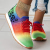 Women's Rainbow-Colored Athletic Casual Shoes 93356138C