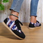 Women's Casual Colorblock Lace-up Flat Sneakers 48766825S
