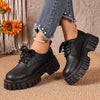 Women's Retro Lace-Up Platform Loafers 23484086C