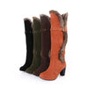 Women's Casual Belt Buckle Fur Collar Block Heel Boots 77448430S