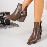 Women's Fashion Side Buckle Decorative Ankle Boots 38066315S