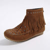 Women's Studded Flat Tassel Ankle Boots 31973226C