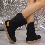 Women's Flat Plush-Lined Thick Cotton Snow Boots 26937300C