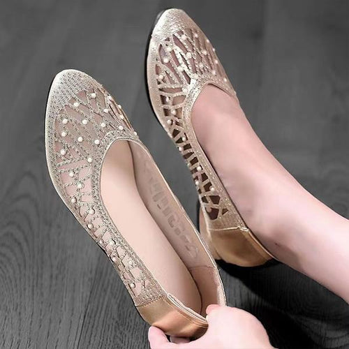 Women's Fashionable Rhinestone Mesh Flats 18086665S