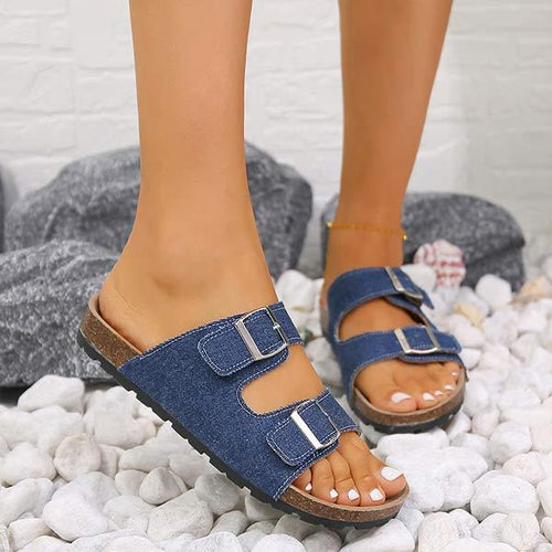 Women's Open-Toe Denim Retro Sandals 96757060C