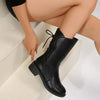 Women's Vintage Black Chunky Heel Side-Zip Fashion Boots 84447249C