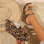 Women's Leopard Print Wedge Casual Slide Sandals 98804529C