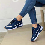 Women's Thick Sole Color-Block Casual Low-Top Athletic Lace-Up Shoes 86239644C