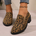 Women's Leopard Print Chunky Heel Loafers 82433108C