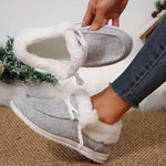 Women's Round-Toe Flat Shoes with Plush Lining for Extra Warmth 96525181C