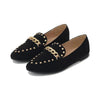 Women's Fashion Stud Chain Decorated Flat Shoes 92678520S