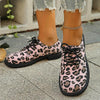 Women's Pink Leopard Casual Lace-Up Loafers 19630509S