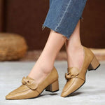 Women's Chunky Heel and Mid-Heel Bow Detail Pumps 83800498C