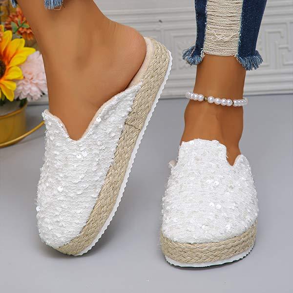 Women's Slip-On Half Mules Espadrille Shoes 11021855C