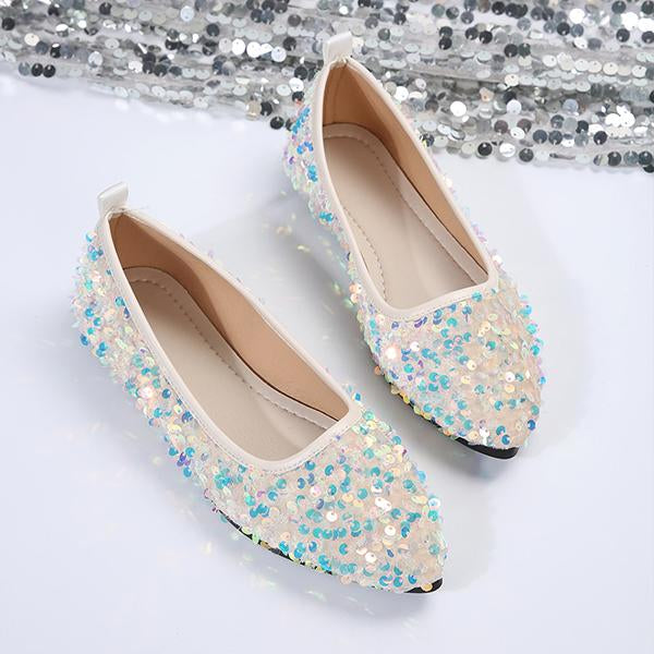 Women's Fashionable Sequined Slip-On Flats 07143243S