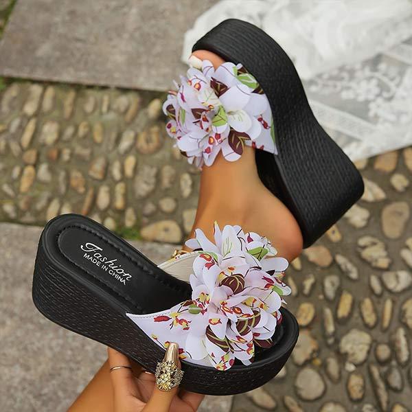 Women's Floral Platform Wedge Sandals 01584931C