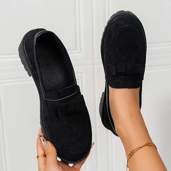 Women's Retro Thick-Soled Slip-On Loafers 71205305C