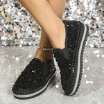 Women's Sequin Slip-On Flat Shoes 09527429C