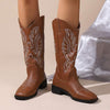 Women's Long Embroidered Vintage Denim Boots 72804689C