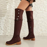 Women's Casual Low-Heel Over-the-Knee Boots 55592675C