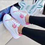 Women's Thick Sole Lace-Up Low-Top Athletic Shoes 97264627C