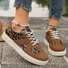 Women's Leopard Print Front Lace-Up Thick-Soled Sneakers 37287835C