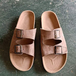 Women's Cork One-Strap Flat Sandals 60140010C