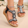 Women's Flat Rhinestone Wedge Sandals 85720329C