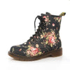 Women's Retro Floral Flat Heel High Top Martin Boots 29211075S