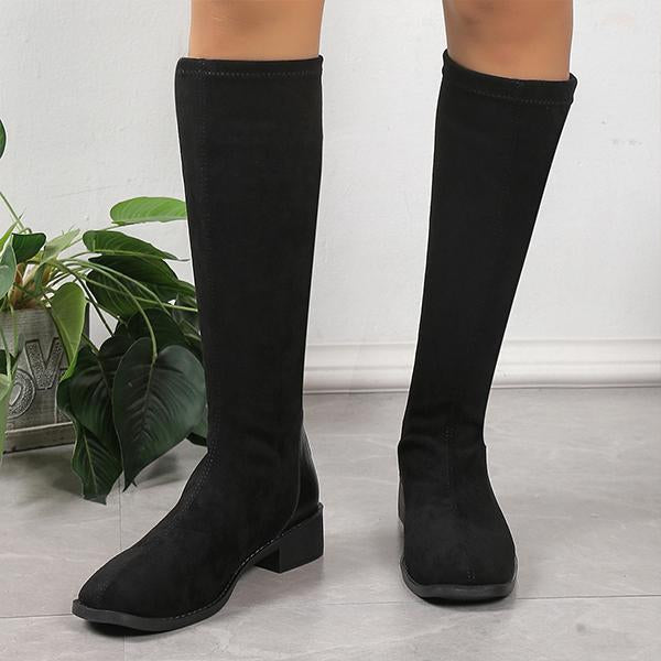 Women's Fashion Patchwork Suede Knee-High Boots 66315118S