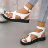 Women's Solid Color Flat Roman Flip Sandals 09571950S