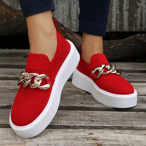 Women's Shallow Chain Thick Soled Casual Shoes 30290043S