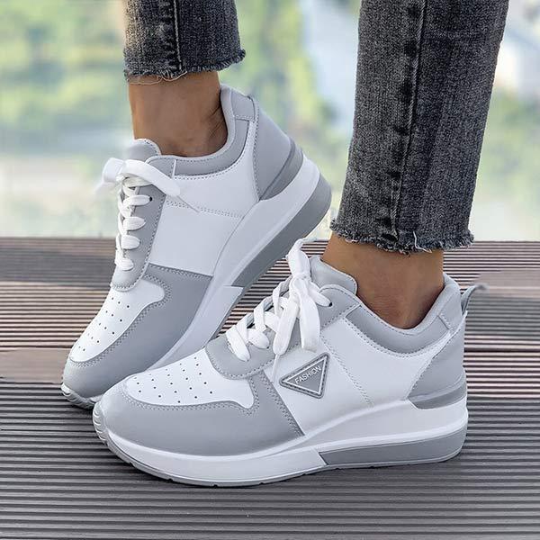 Women's Round Toe Lace-Up Athletic Casual Shoes 99633550C